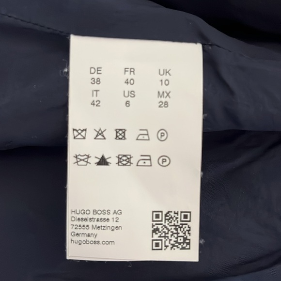 HUGO Hugo Boss Regular Fit Single Breasted Midnight Blue Pinstripe Blazer - Picture 12 of 14